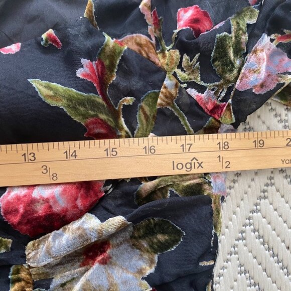ASTR THE LABEL Floral Velvet Burnout Mini Dress L Black Red Ruffled Whimsigoth - Picture 16 of 16